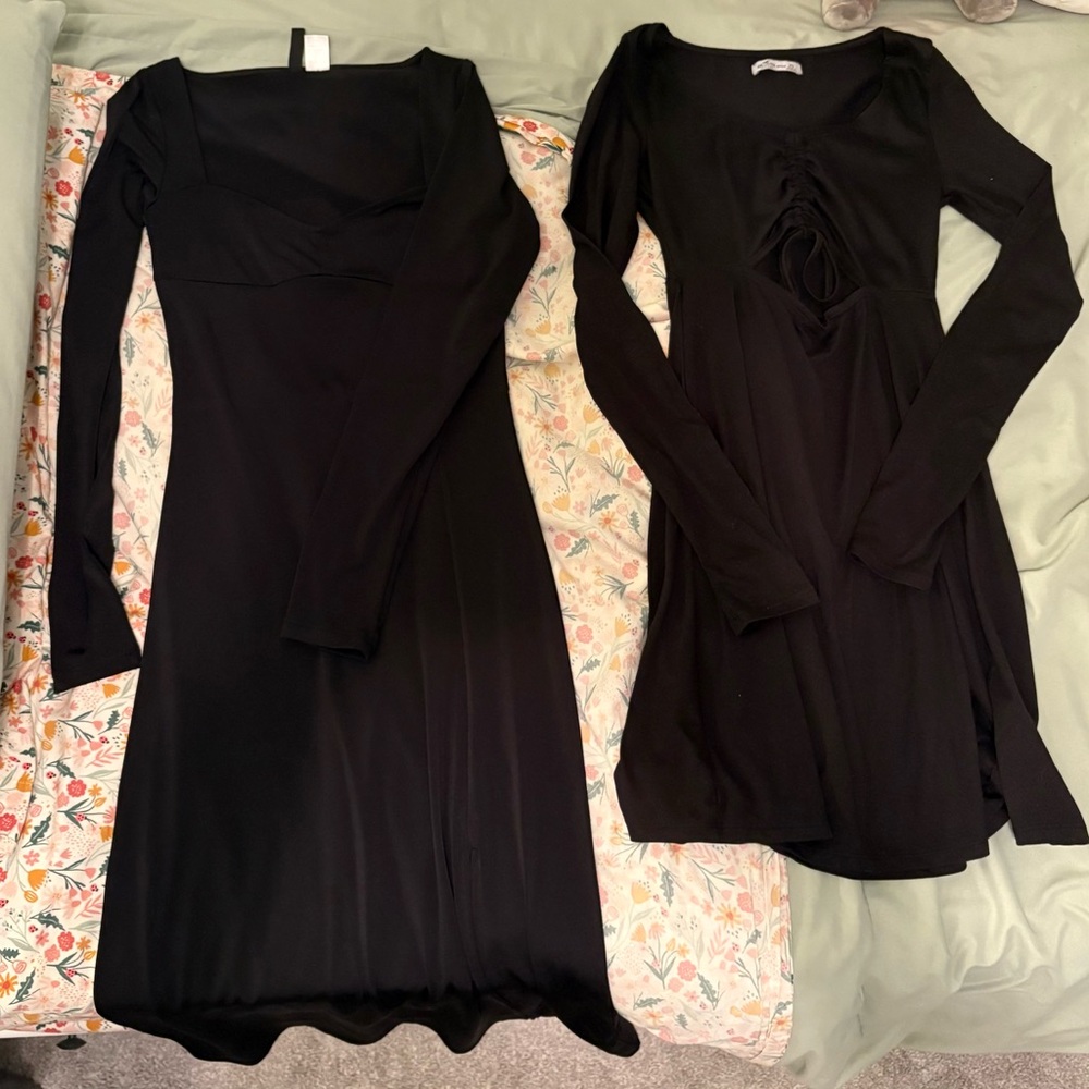 Elegant Black Long Sleeve Dress